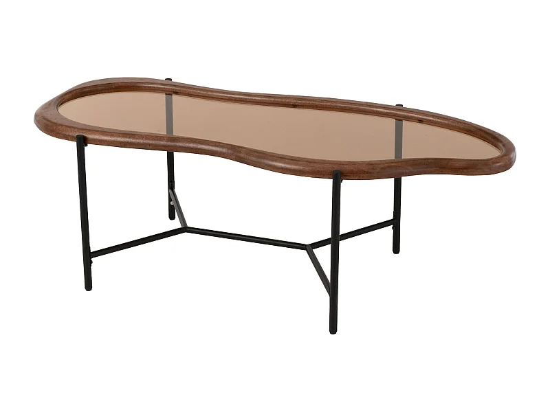 Table basse en verre multicolore design original pour salon moderne