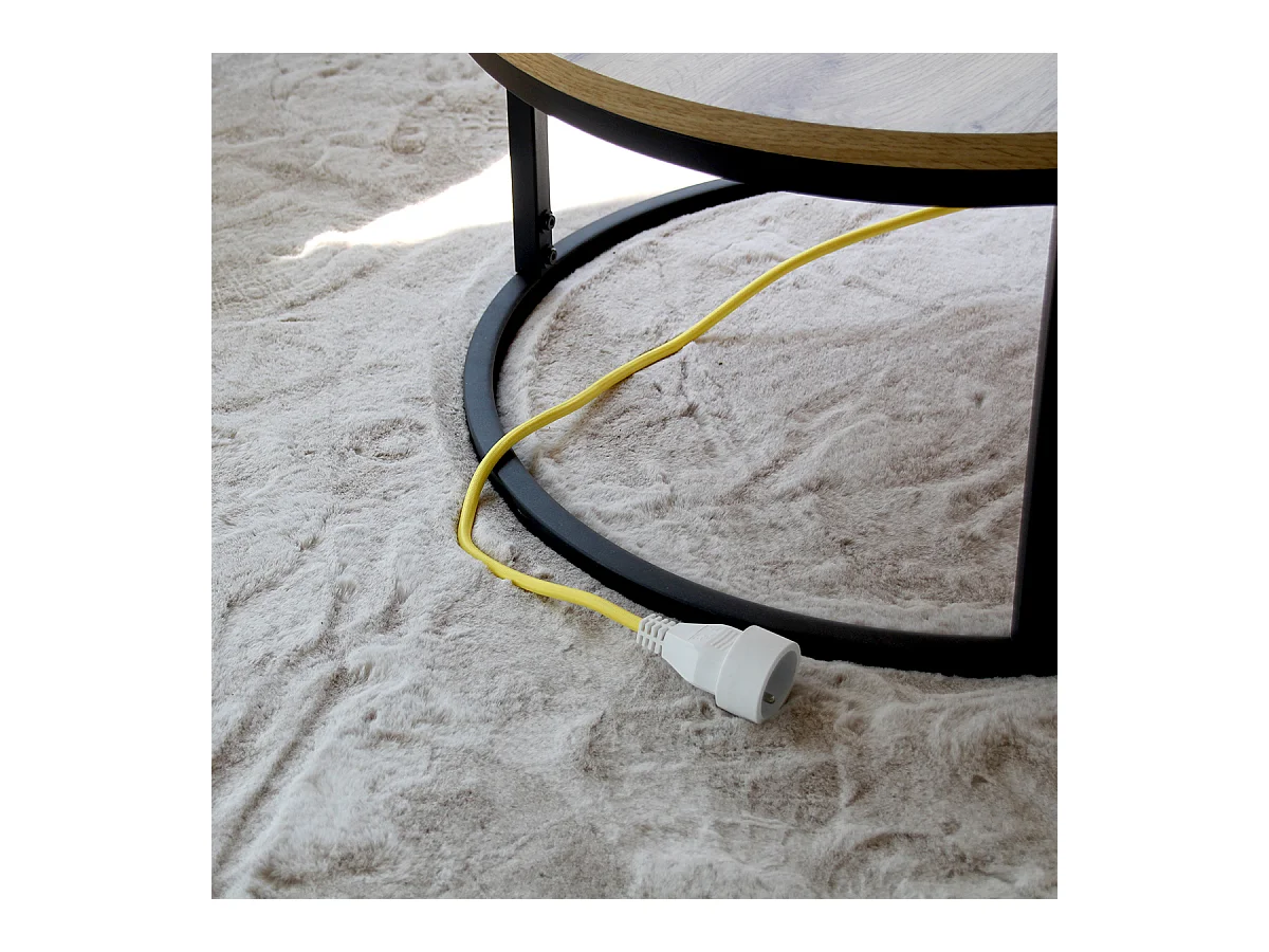 Cabo de extensão têxtil Schuko, plugue plano, 3m - verde - Chacon