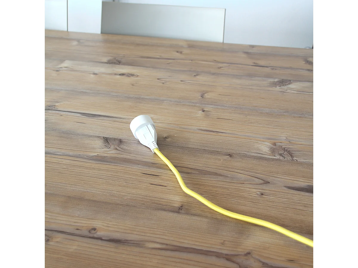 Prolongateur textile Schuko fiche plate 3m - Vert - Chacon