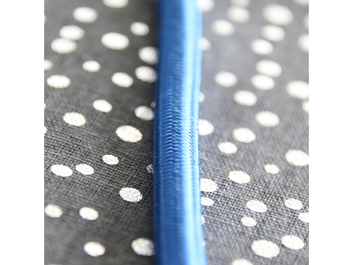 Prolongateur textile fiche plate 3m - Bleu et Noir - Chacon