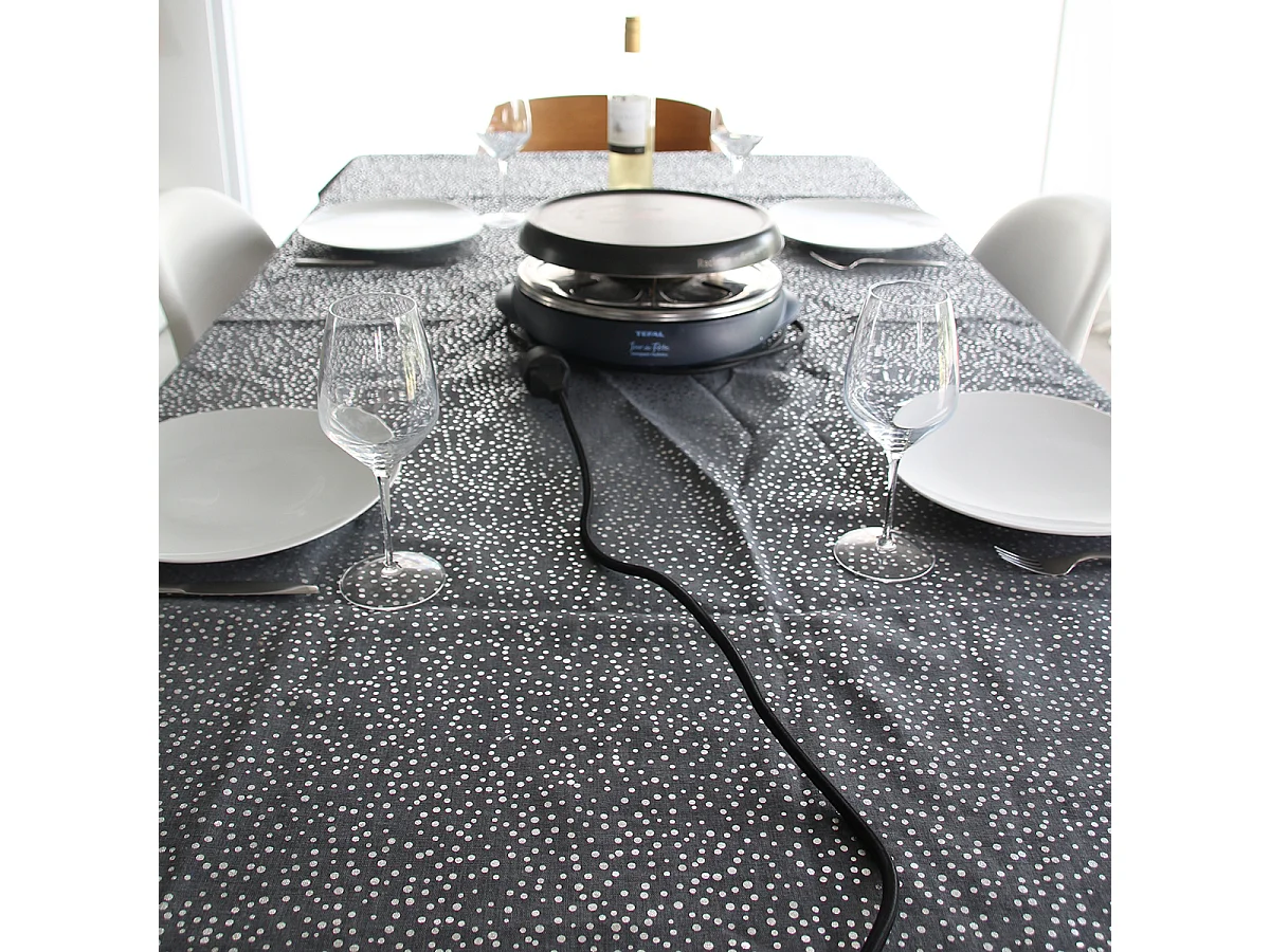 Prolongateur textile fiche plate 5m - noir - Chacon