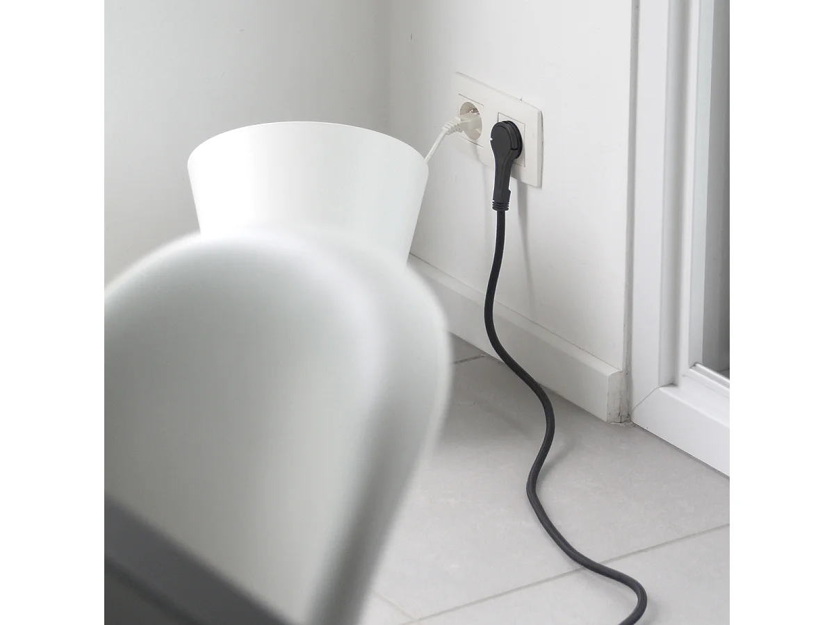 Prolongateur textile fiche plate 5m - noir - Chacon