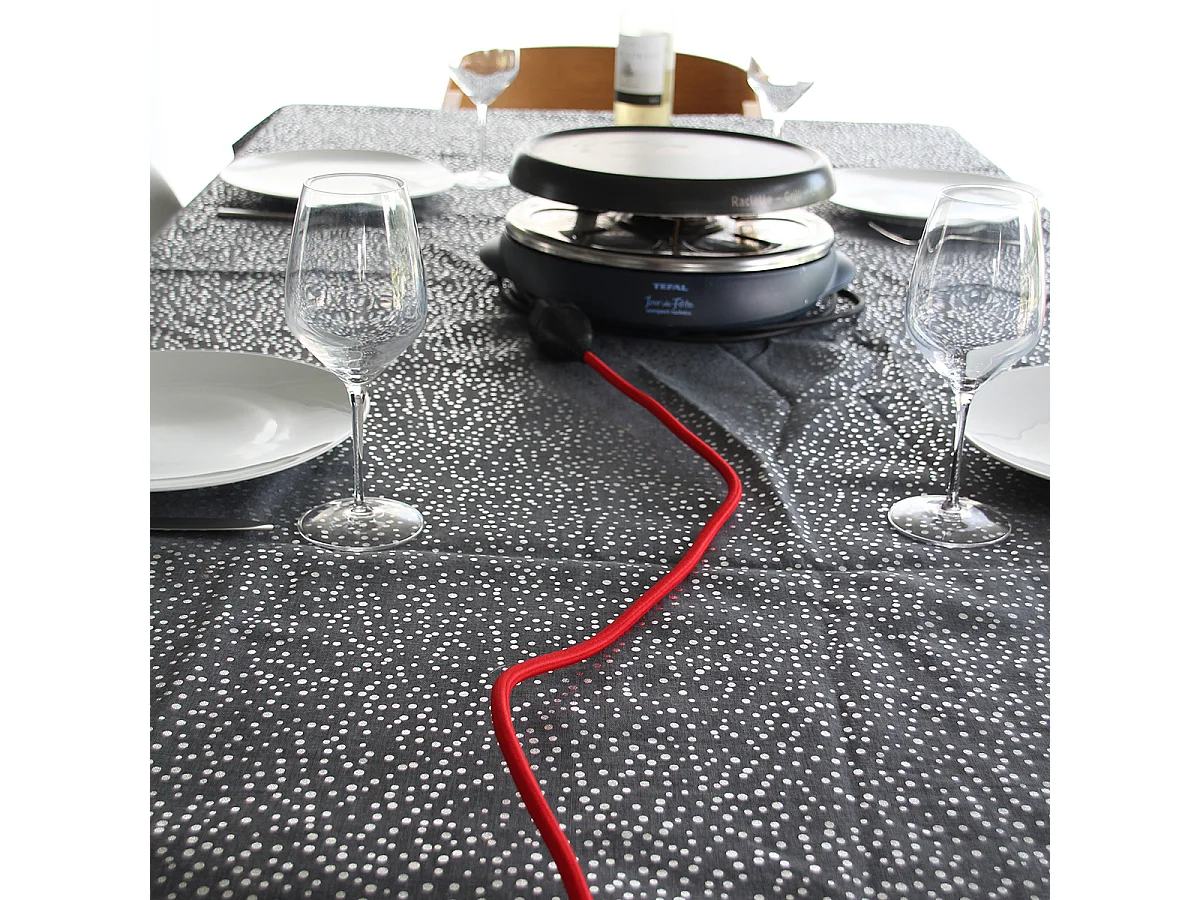 Prolongateur textile fiche plate 3m - Rouge et noir - Chacon