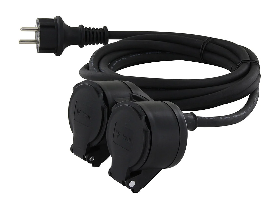Prolongateur FR double tête 5m - IP44 - Chacon
