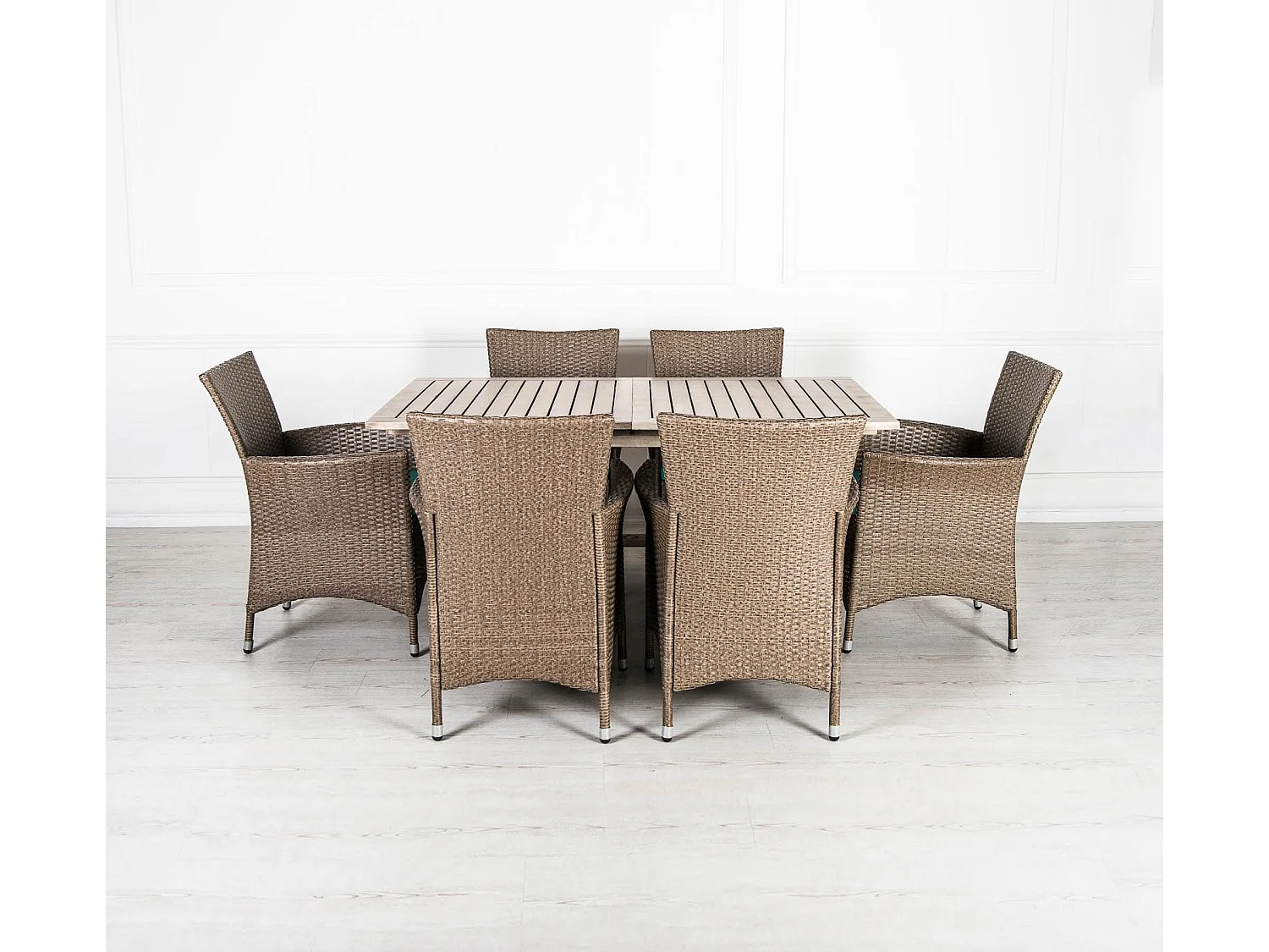 Solara set,  Set da esterno (Tav : 147/200cm x 90cm H. 75cm Sed : 60cm x 64cm H. 82cm)| Duzzle