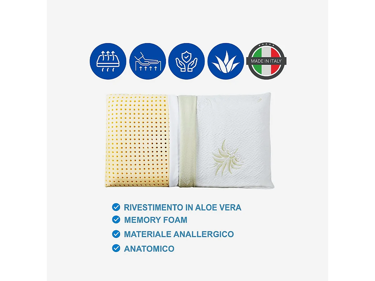 Ergonomisches Memory-Foam-Kissen mit Aloe Vera Elva