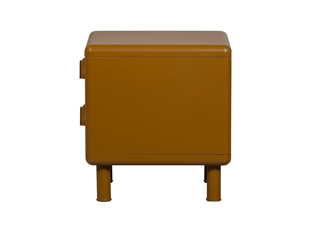 Rune - Table de chevet 2 tiroirs en métal - Marron