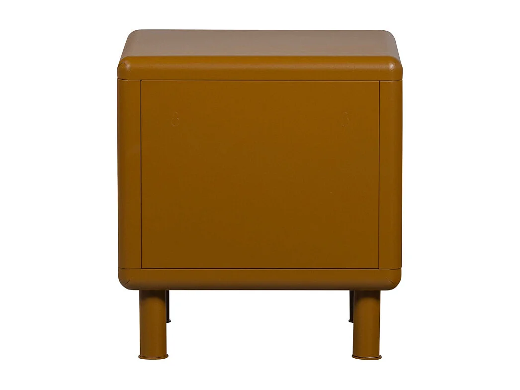 Rune - Table de chevet 2 tiroirs en métal - Marron