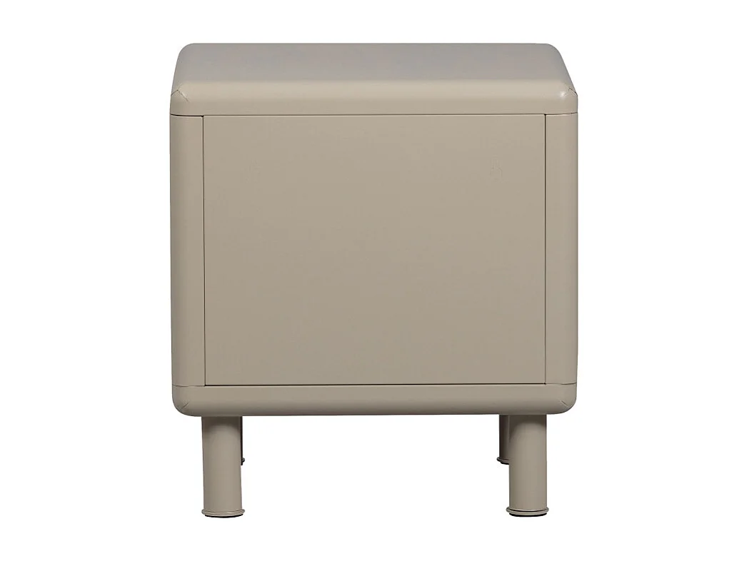 Rune - Table de chevet 2 tiroirs en métal - Beige