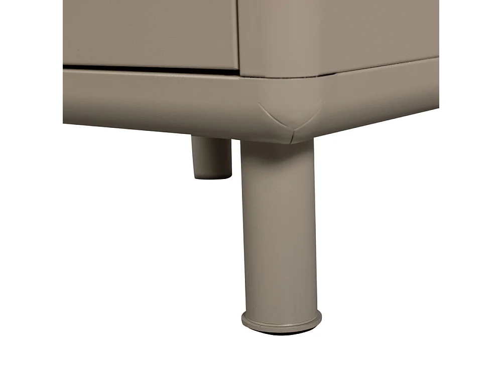 Rune - Table de chevet 2 tiroirs en métal - Beige