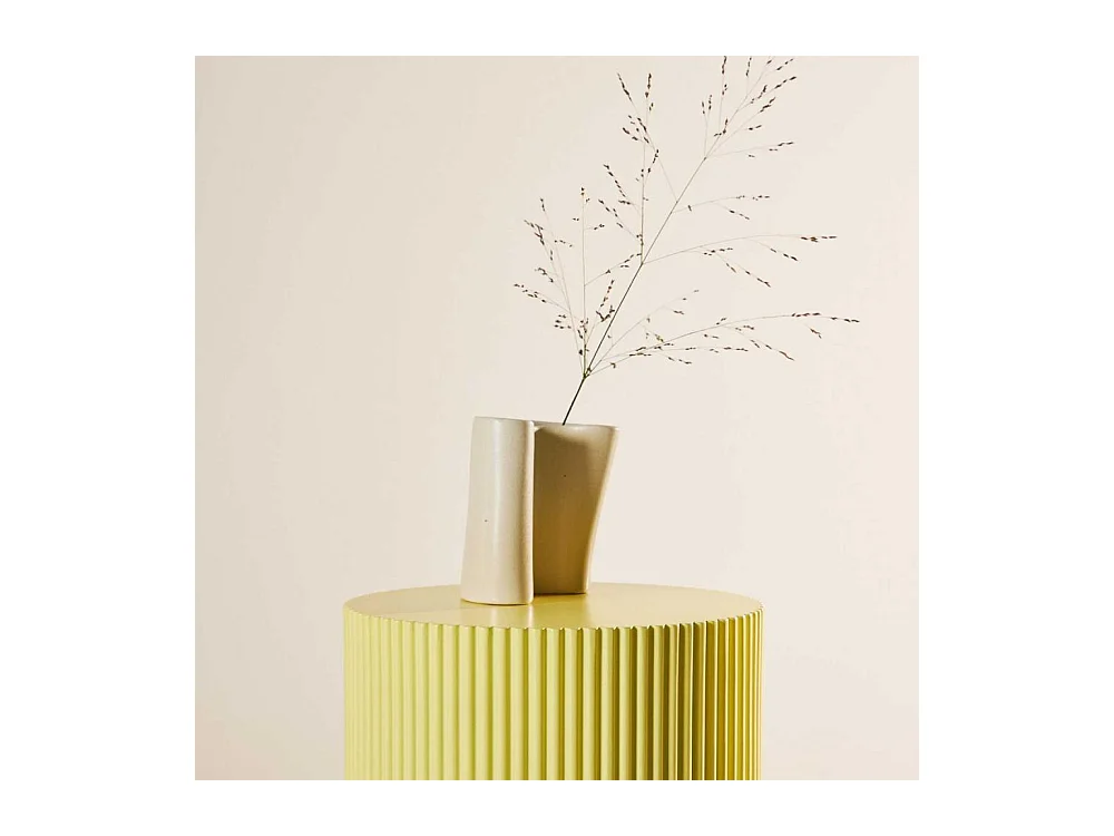 Table d'Appoint Nervurée "Lenox" 50cm Jaune