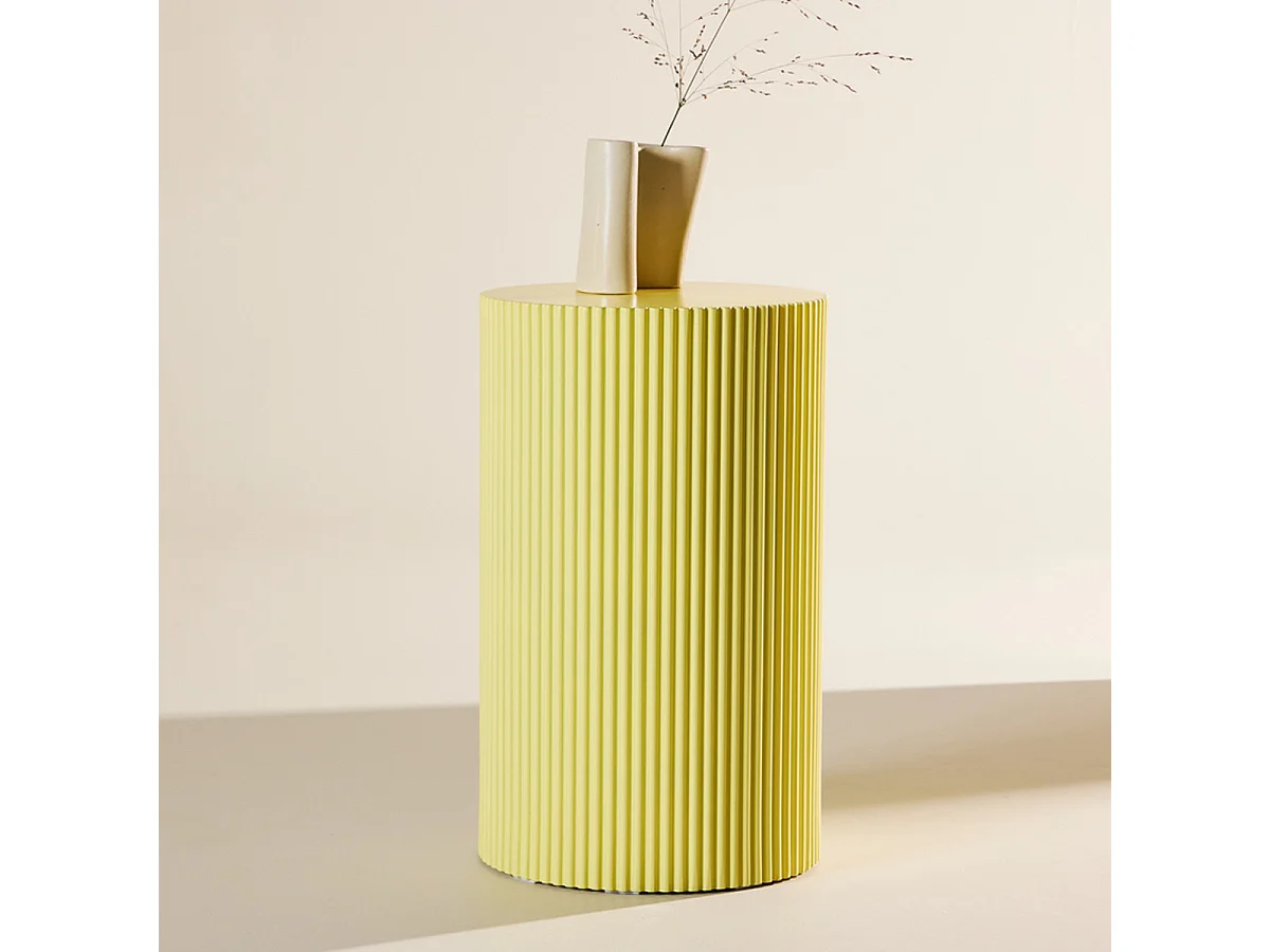 Table d'Appoint Nervurée "Lenox" 50cm Jaune