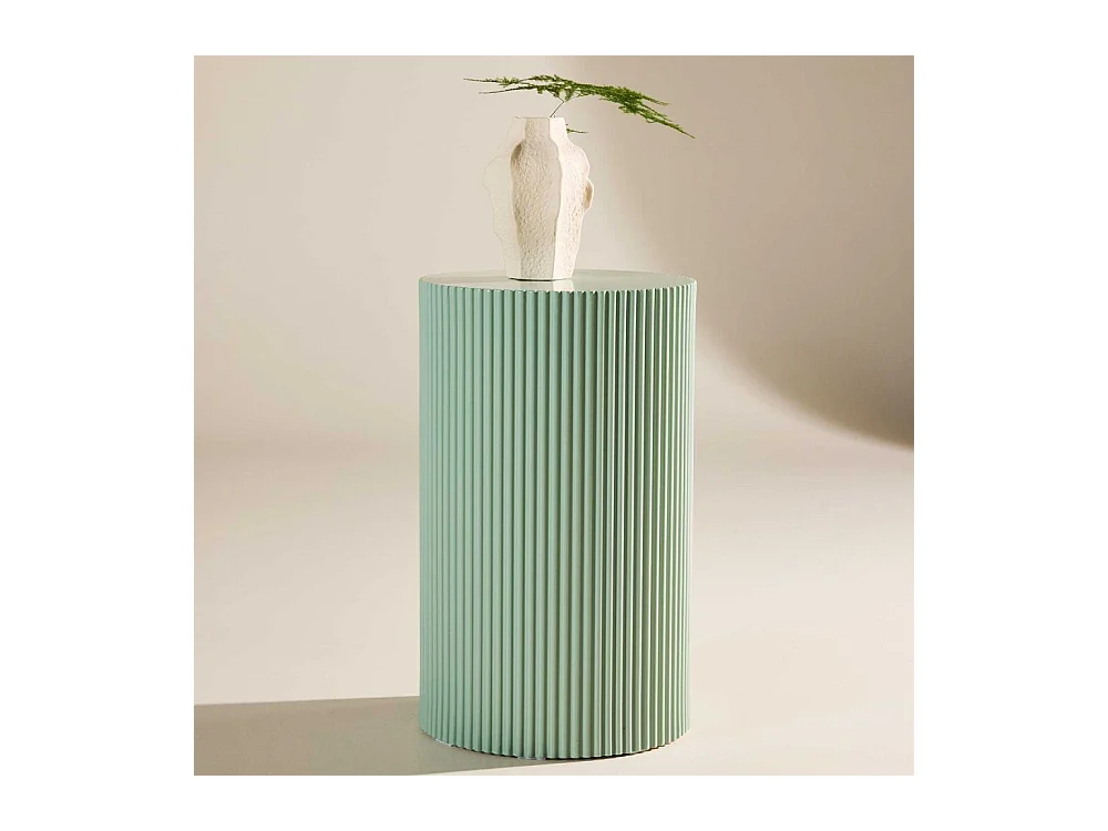 Table d'Appoint Nervurée "Lenox" 50cm Vert