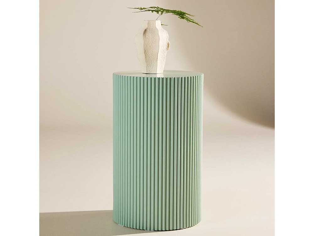 Table d'Appoint Nervurée "Lenox" 50cm Vert