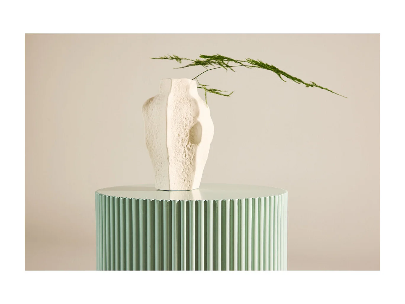 Table d'Appoint Nervurée "Lenox" 50cm Vert