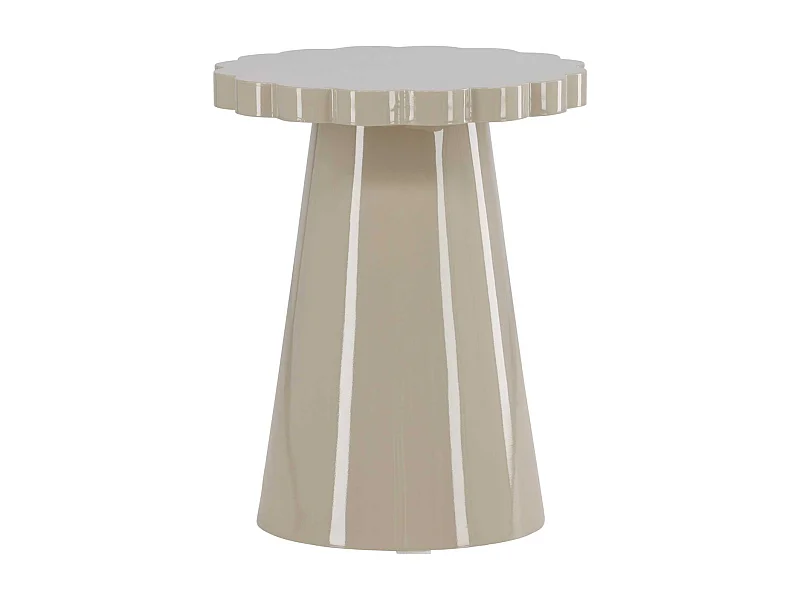 Table d'Appoint Design "Krull" 55cm Beige Laqué