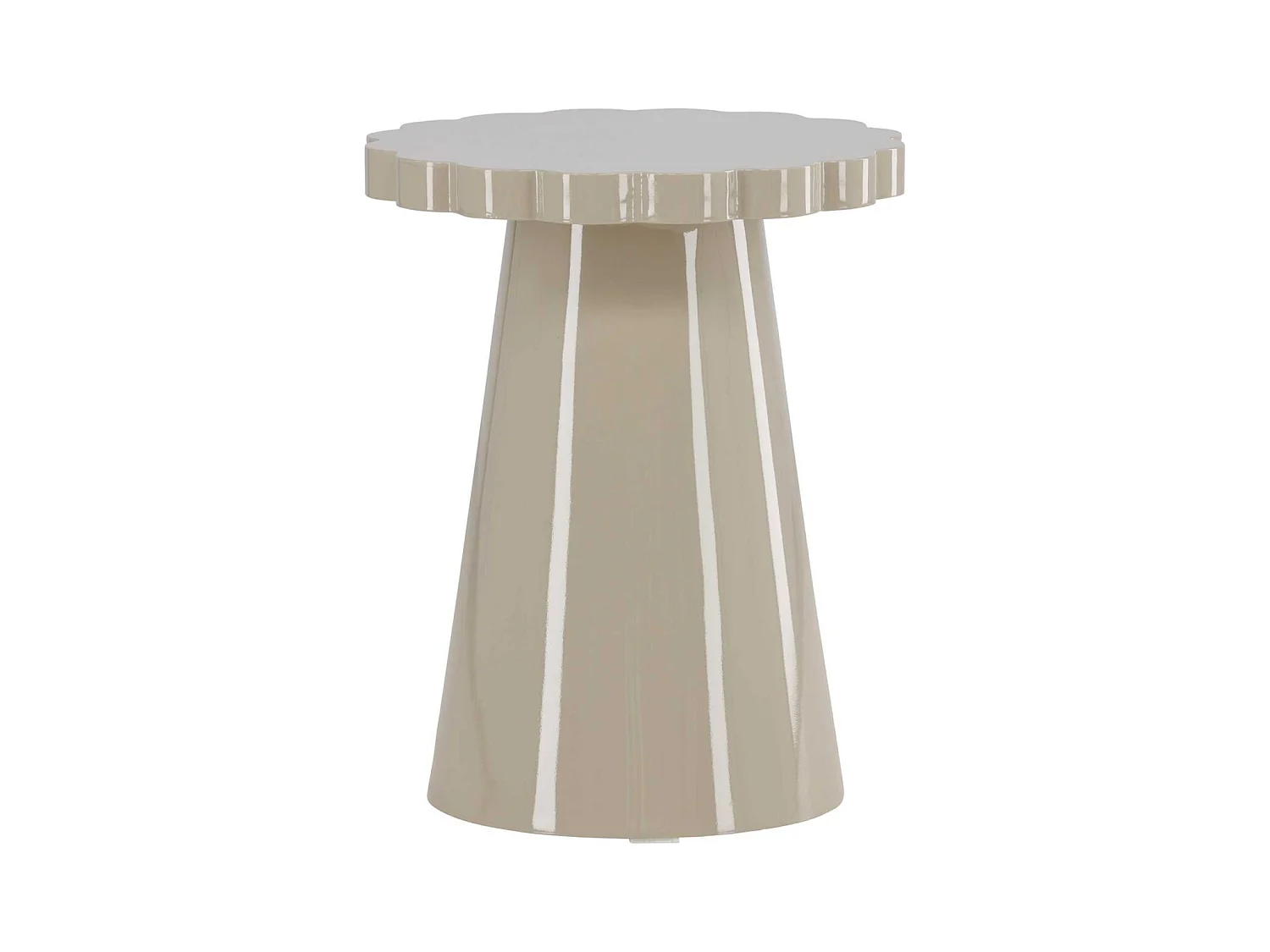 Table d'Appoint Design "Krull" 55cm Beige Laqué