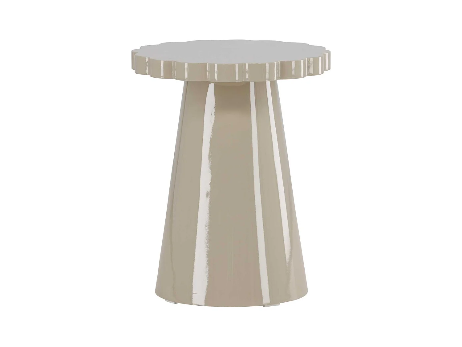 Table d'Appoint Design "Krull" 55cm Beige Laqué