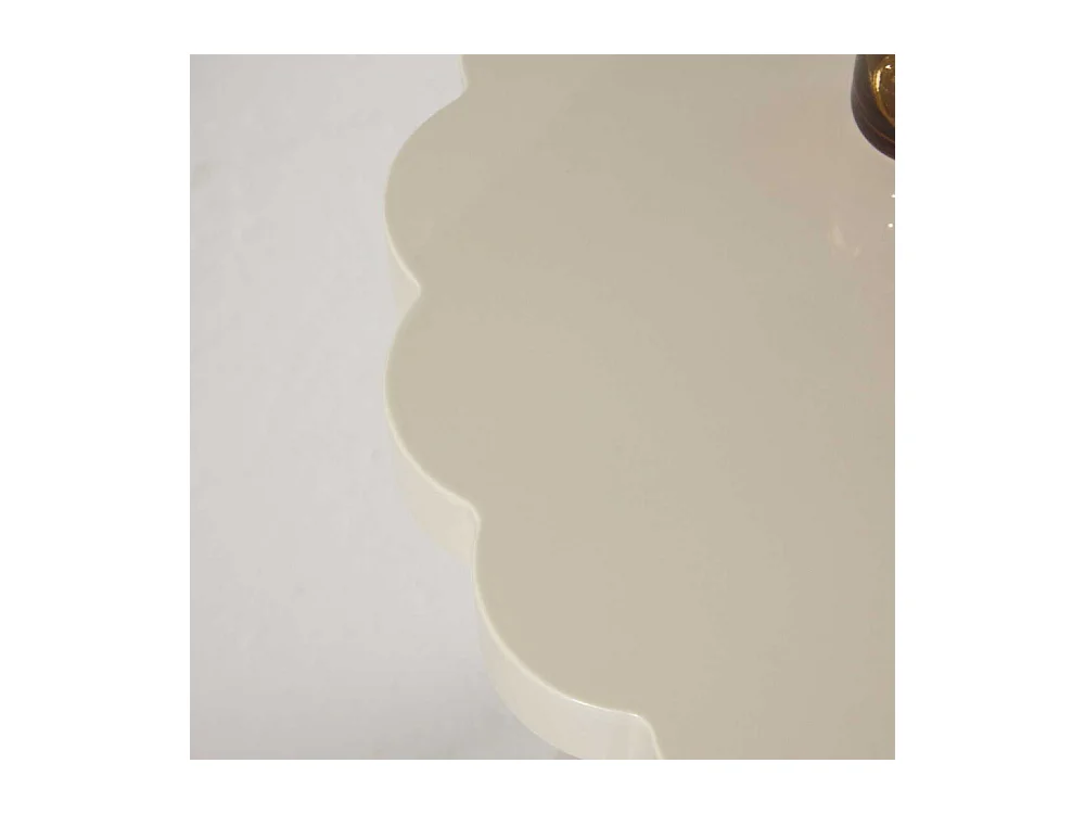 Table d'Appoint Design "Krull" 55cm Beige Laqué