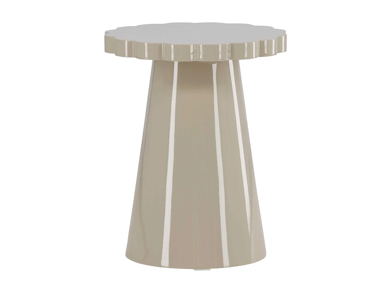 Table d'Appoint Design "Krull" 55cm Beige Laqué