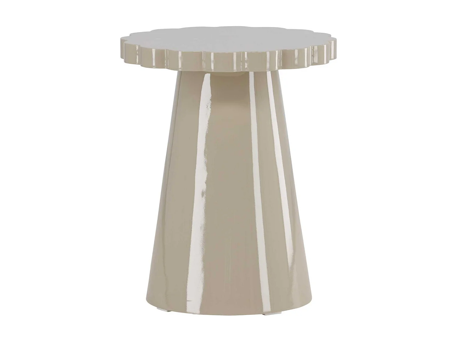 Table d'Appoint Design "Krull" 55cm Beige Laqué