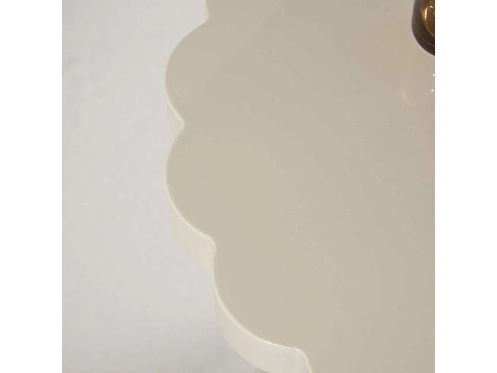 Table d'Appoint Design "Krull" 55cm Beige Laqué