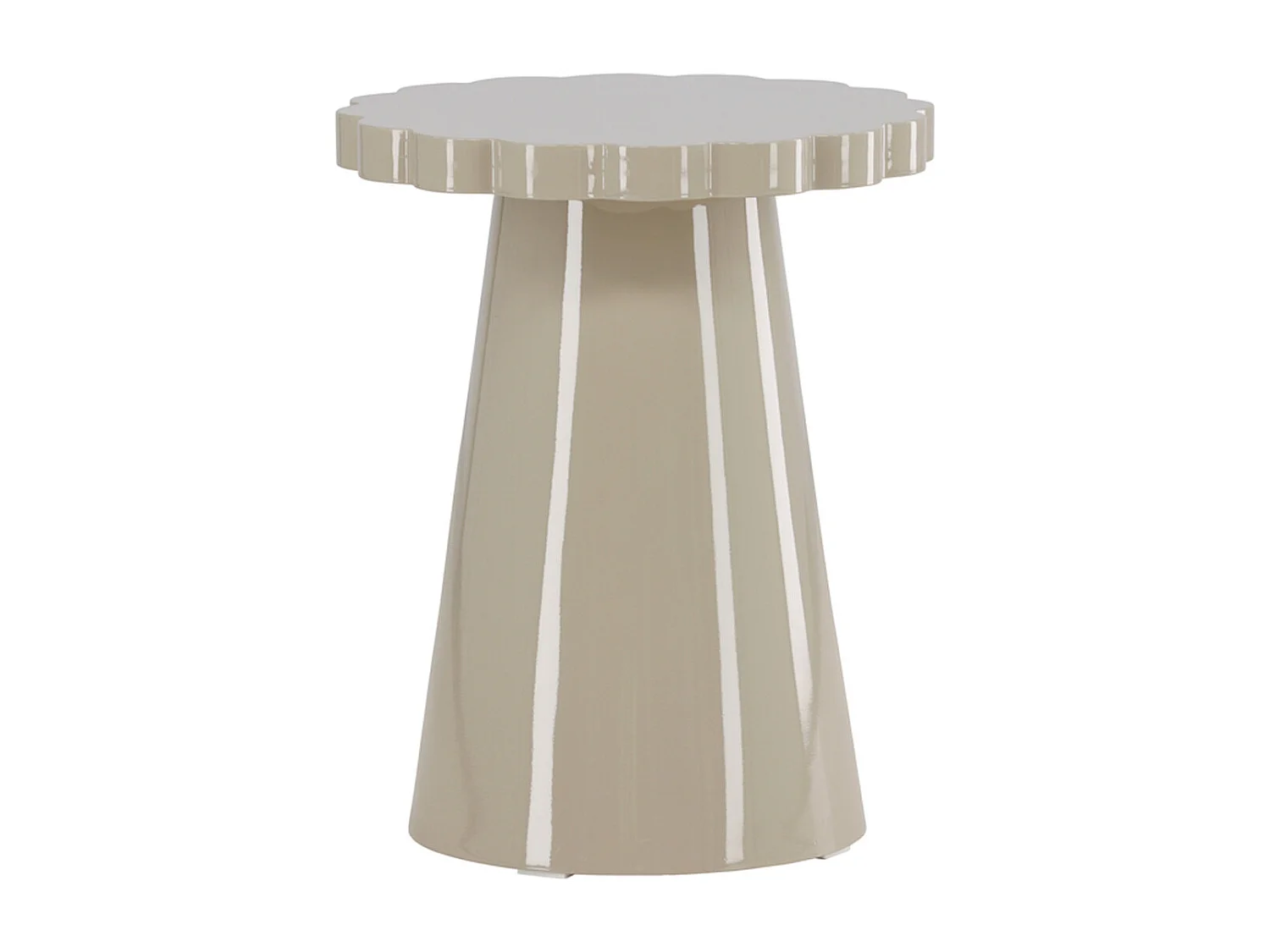 Table d'Appoint Design "Krull" 55cm Beige Laqué