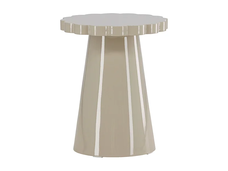 Table d'Appoint Design "Krull" 55cm Beige Laqué