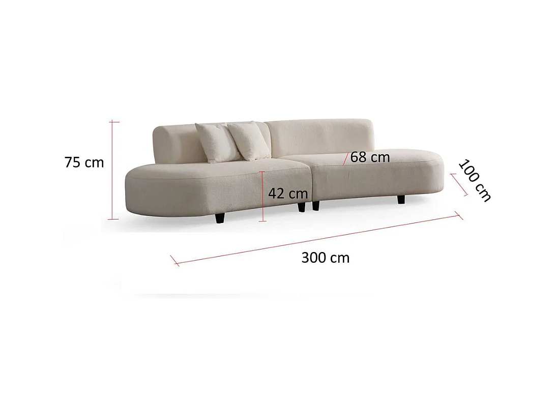 Canapé en tissu crème Pars 4 places