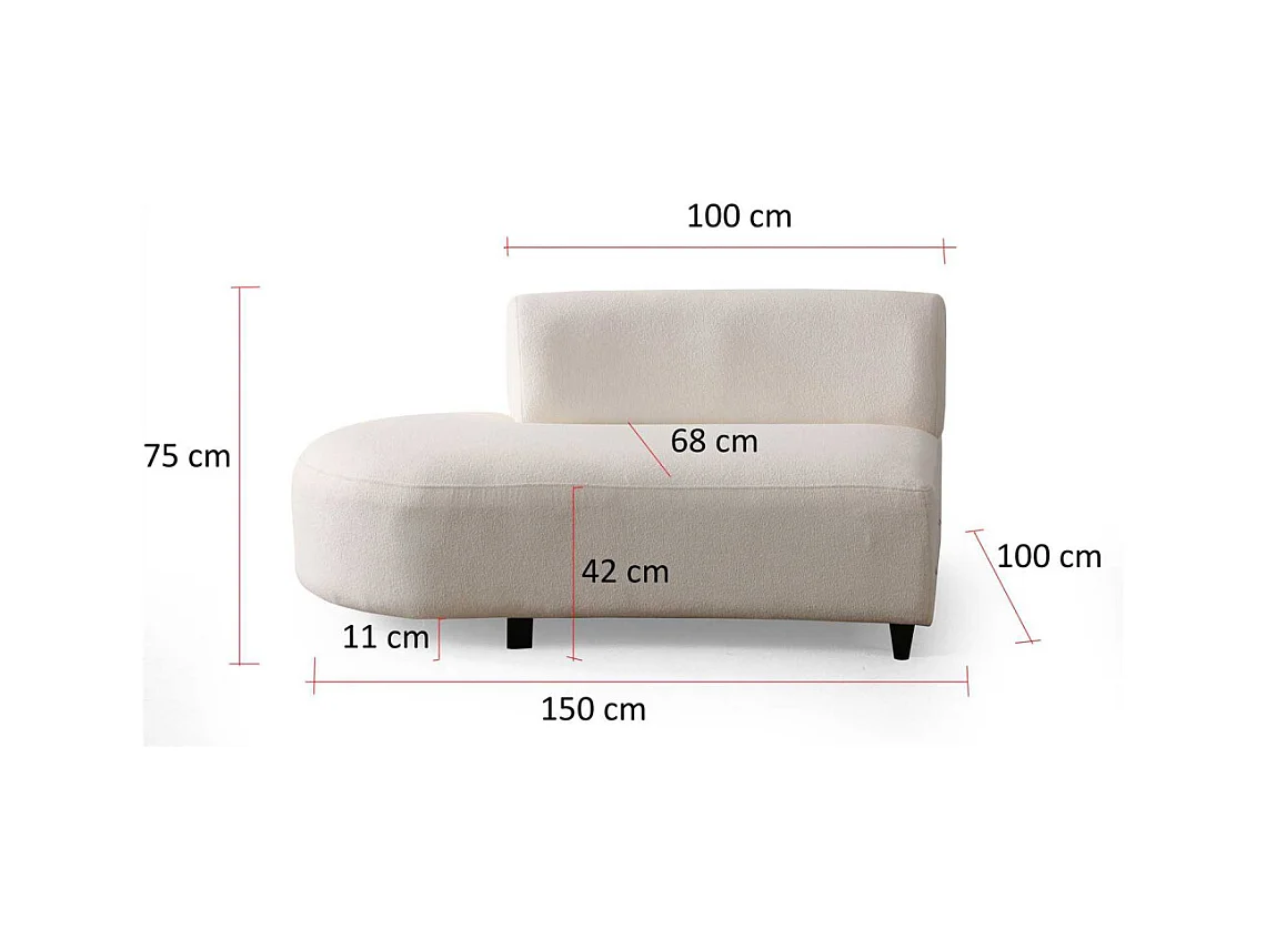 Canapé en tissu crème Pars 4 places