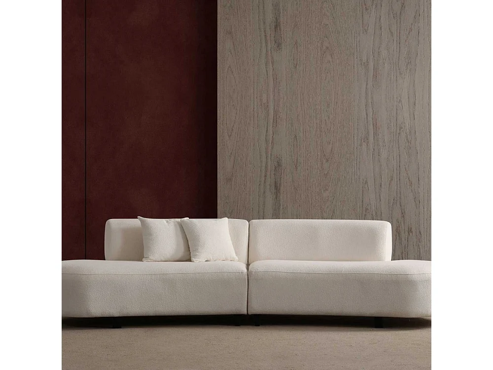 Canapé en tissu crème Pars 4 places