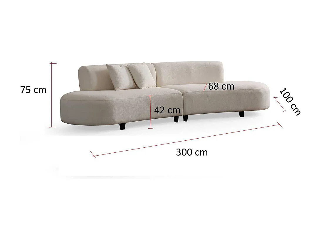 Canapé en tissu crème Pars 4 places