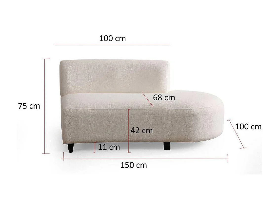 Canapé en tissu crème Pars 4 places