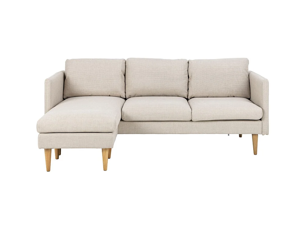 Verso - Canapé d'angle réversible 3 places en tissu - Beige