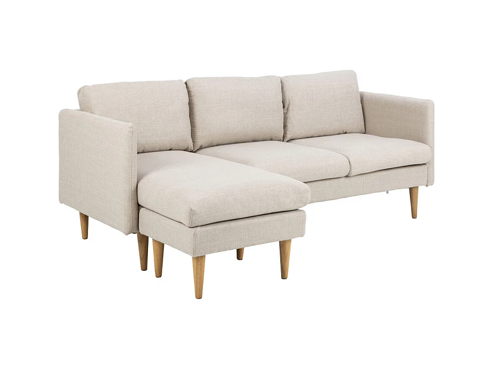 Verso - Canapé d'angle réversible 3 places en tissu - Beige