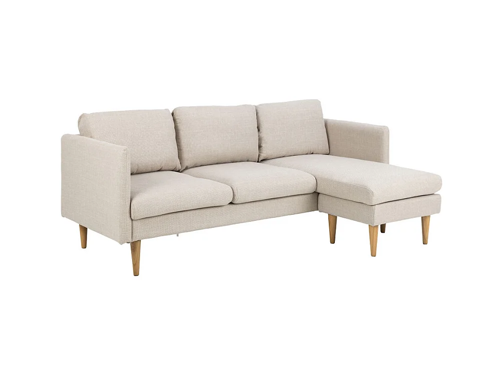 Verso - Canapé d'angle réversible 3 places en tissu - Beige