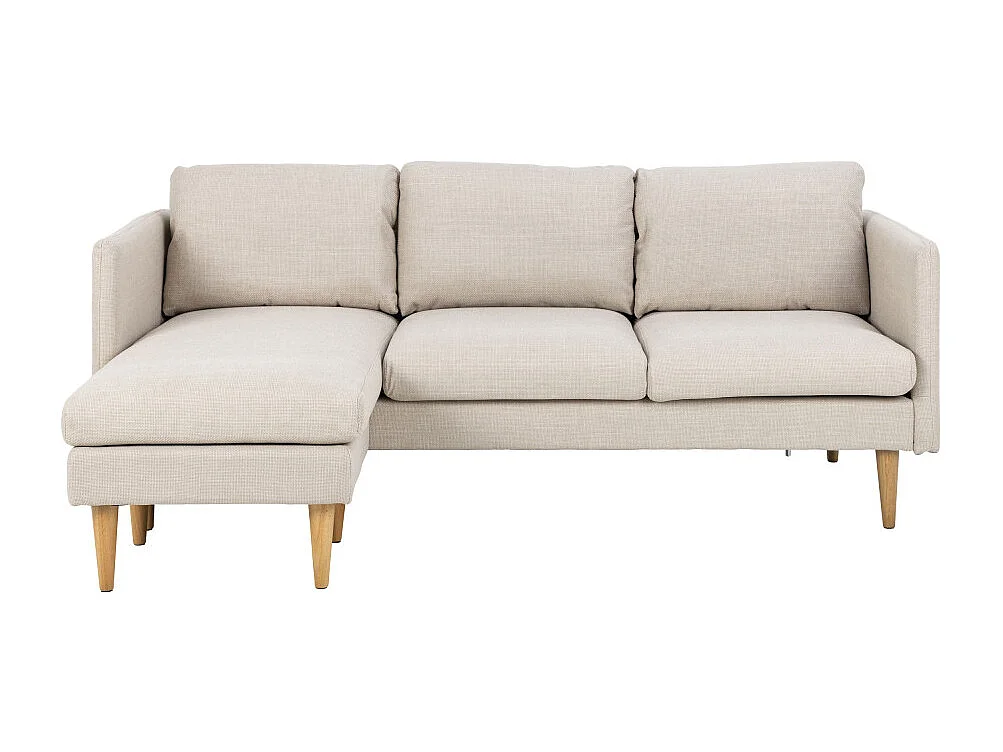 Verso - Canapé d'angle réversible 3 places en tissu - Beige