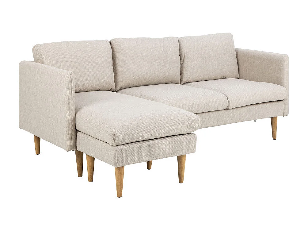 Verso - Canapé d'angle réversible 3 places en tissu - Beige
