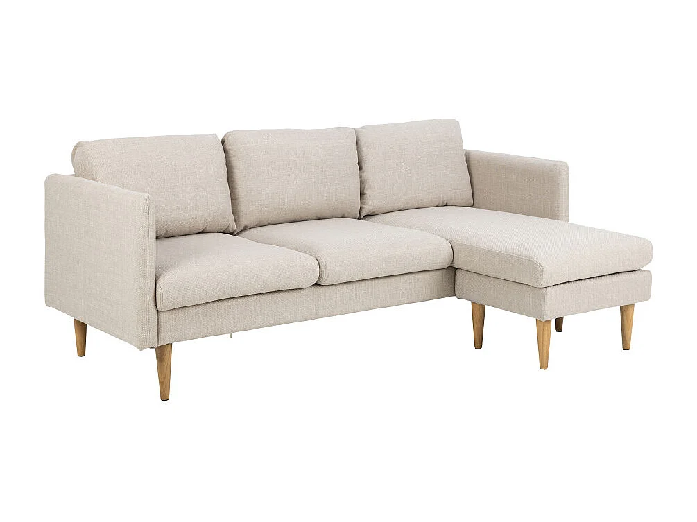 Verso - Canapé d'angle réversible 3 places en tissu - Beige