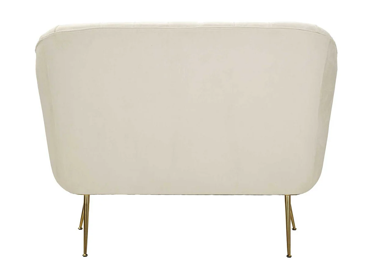 Crème stoffen bank met kussens 130 x 83 x 91 cm