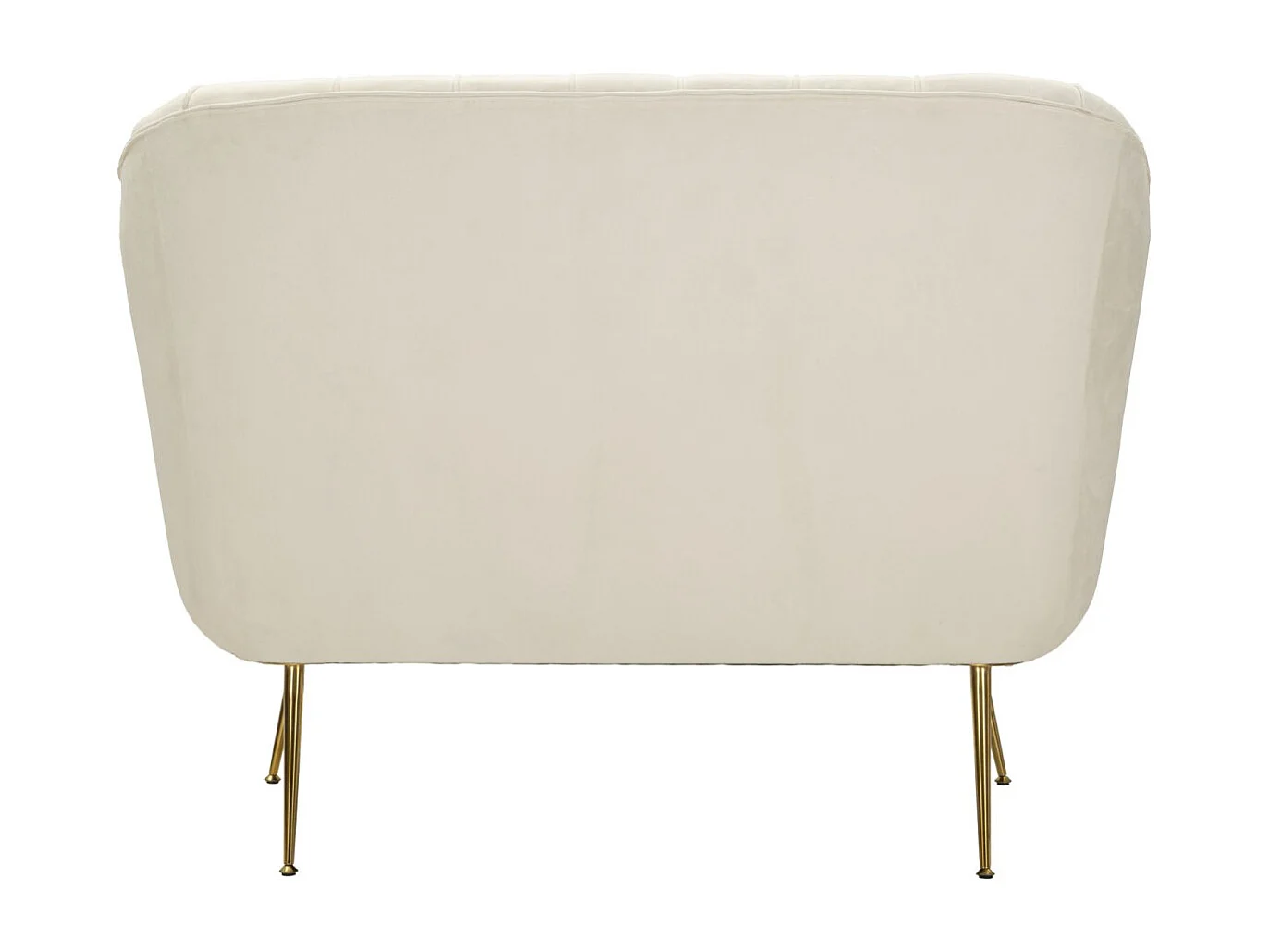 Crème stoffen bank met kussens 130 x 83 x 91 cm