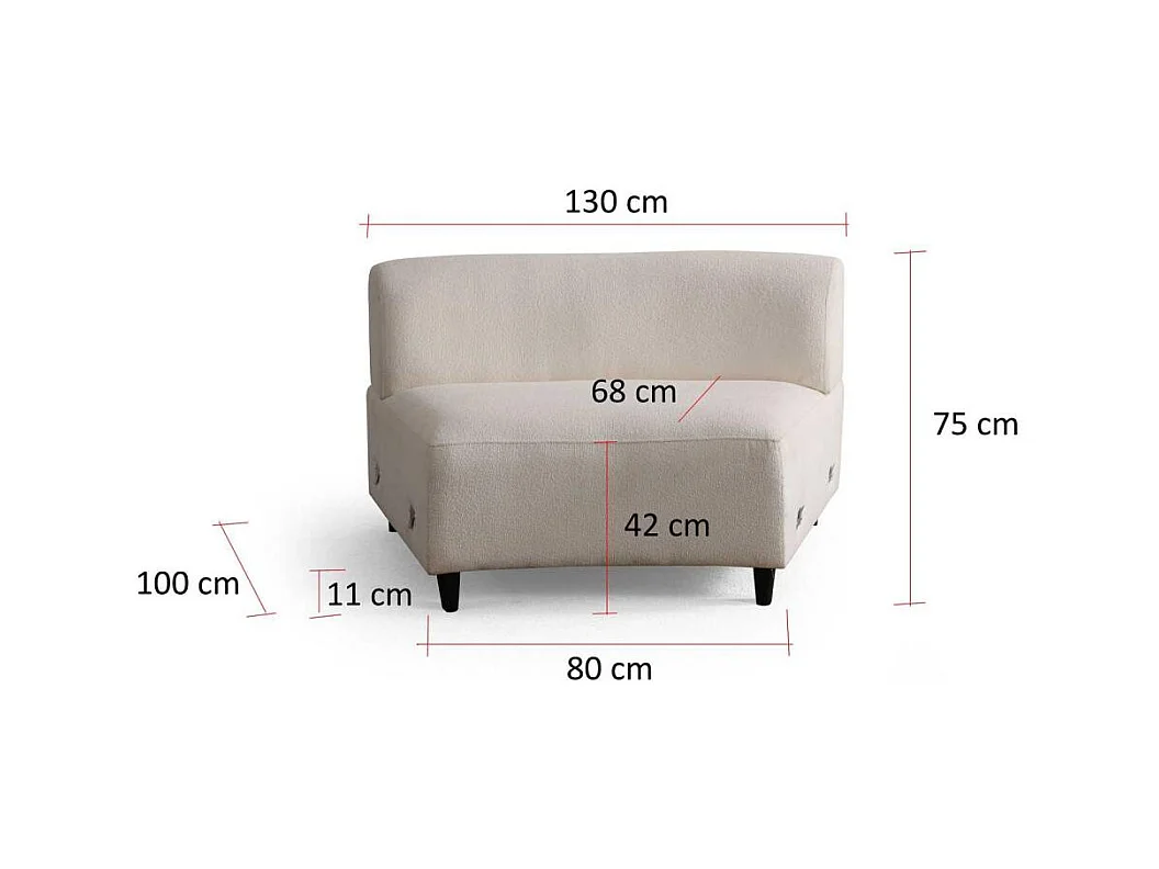 Canapé en tissu crème Pars 6 places