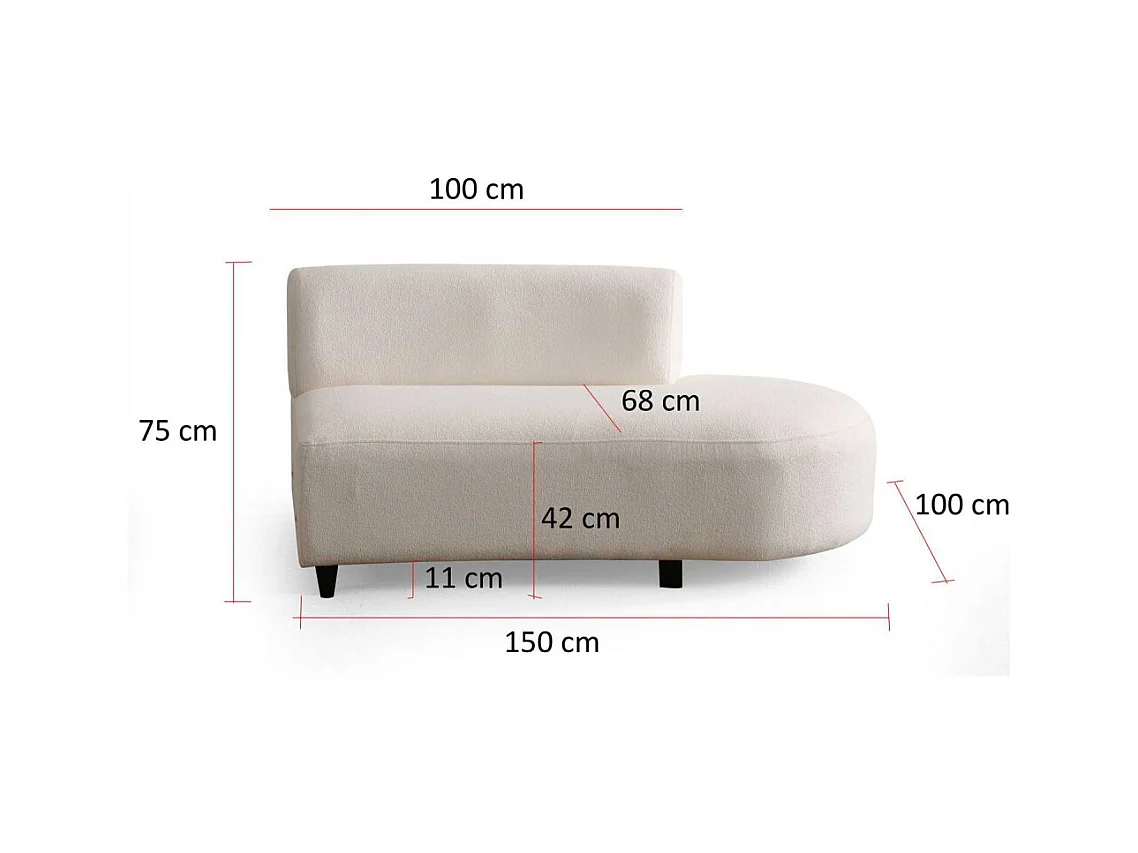 Canapé en tissu crème Pars 6 places