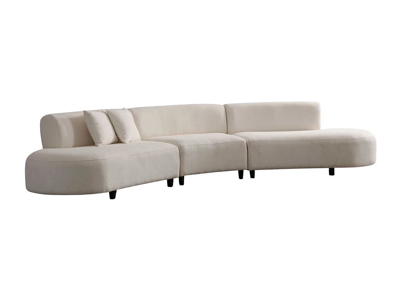 Canapé en tissu crème Pars 6 places