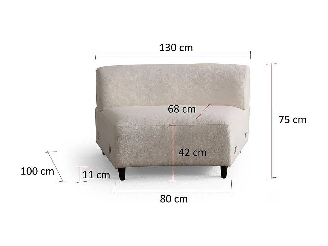 Canapé en tissu crème Pars 6 places