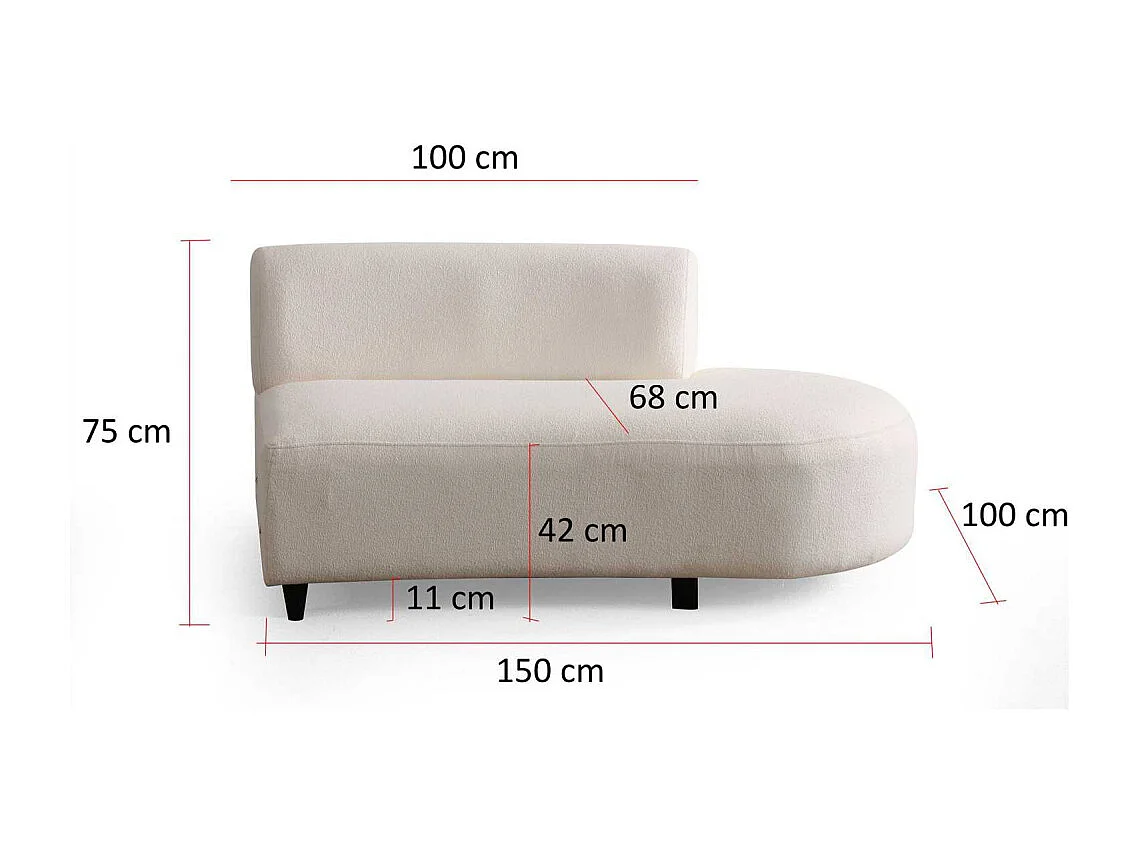 Canapé en tissu crème Pars 6 places