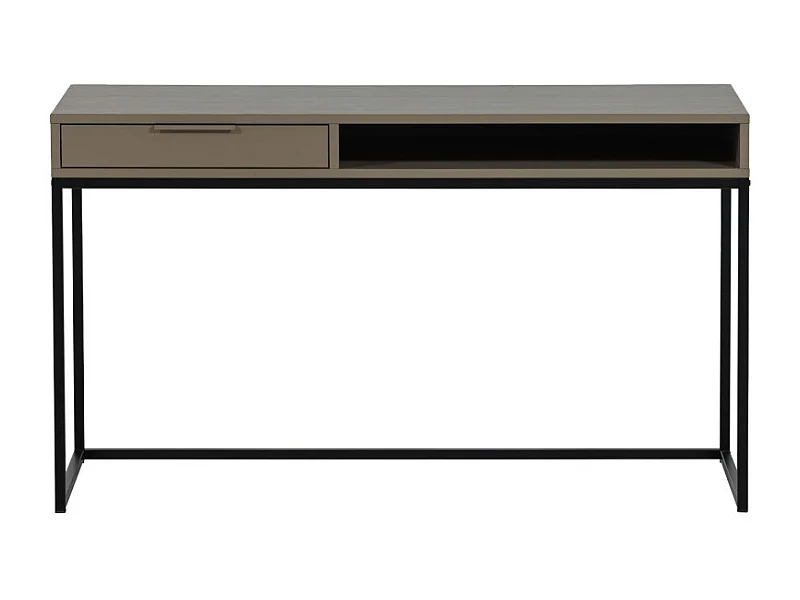 Nore - Bureau en bois et métal 1 tiroir L130cm - Taupe