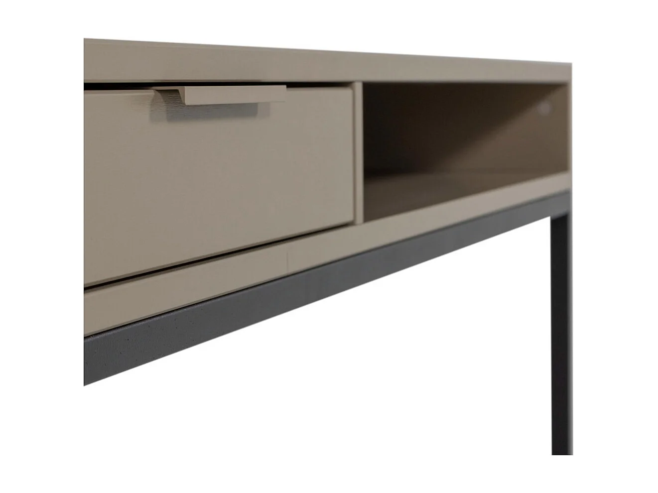 Nore - Bureau en bois et métal 1 tiroir L130cm - Taupe