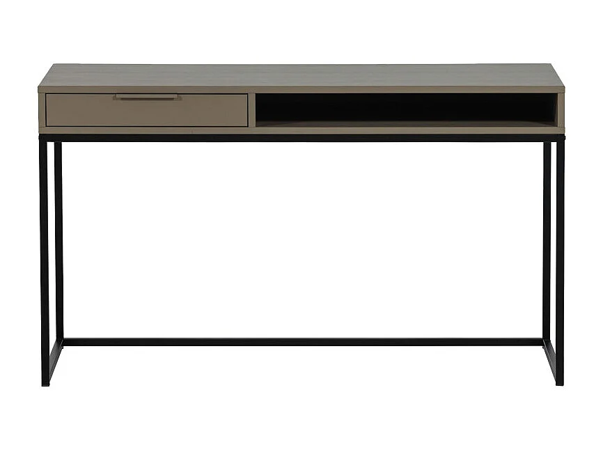 Nore - Bureau en bois et métal 1 tiroir L130cm - Taupe