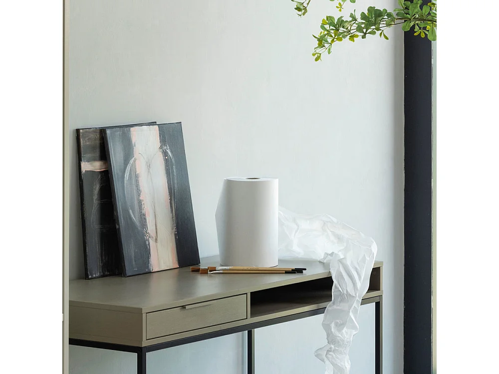 Nore - Bureau en bois et métal 1 tiroir L130cm - Taupe